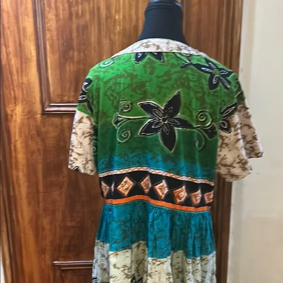 Only Necessities Green and Brown Floral Dress - Picture 5 of 5